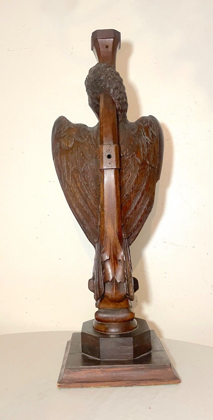 1800's hand carved wood swan sculpture