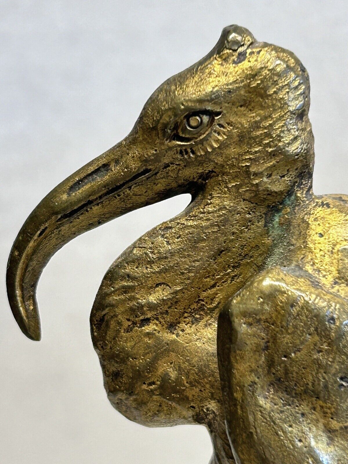 Fulbert-Pierre Larregieu Ibis Stork Bronze Statuette 19th Century
