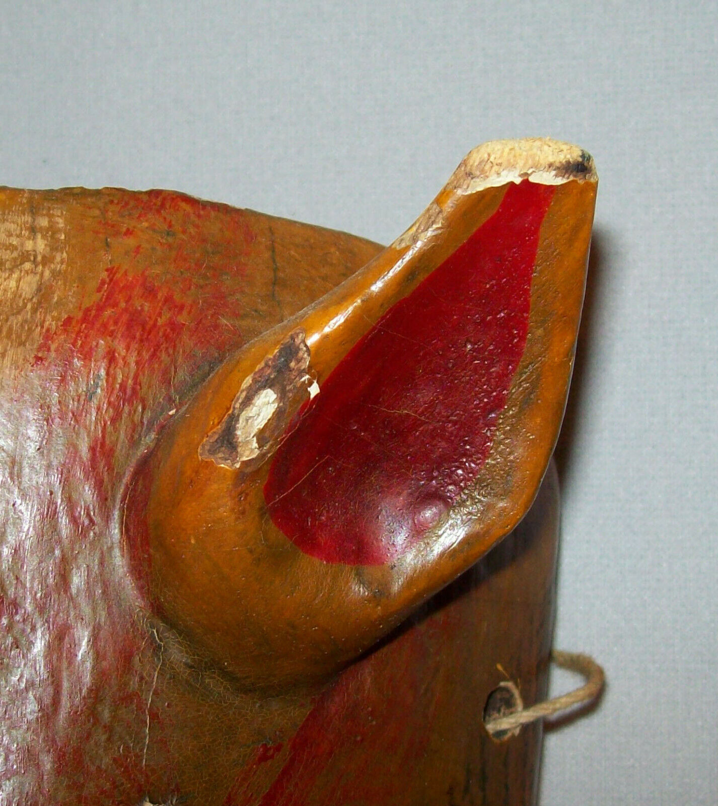 19th Century Folk Art Hand Carved Fox Head Mask