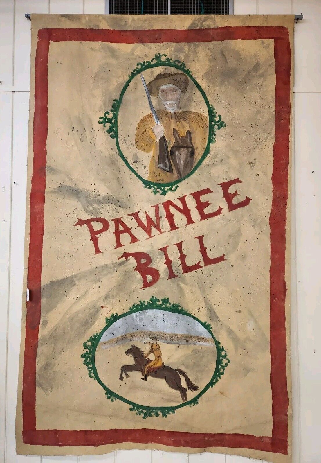 Authentic 1900's Pawnee Bill Wild West Show Canvas