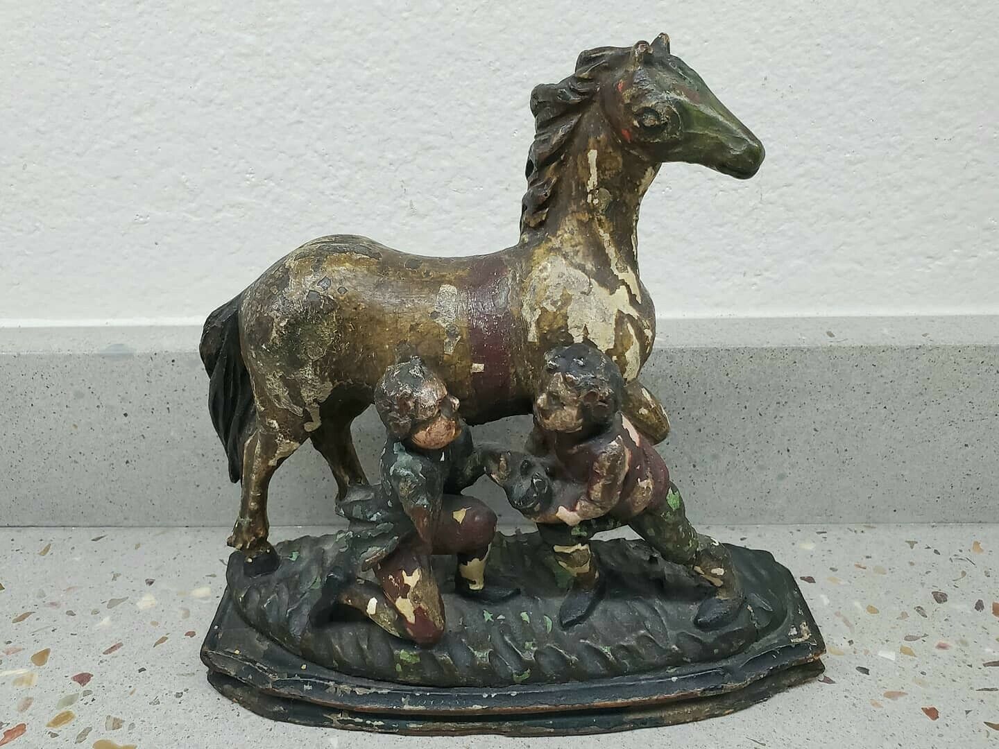 Antique 18th Century Folk Art Horse Shoeing Sculpture