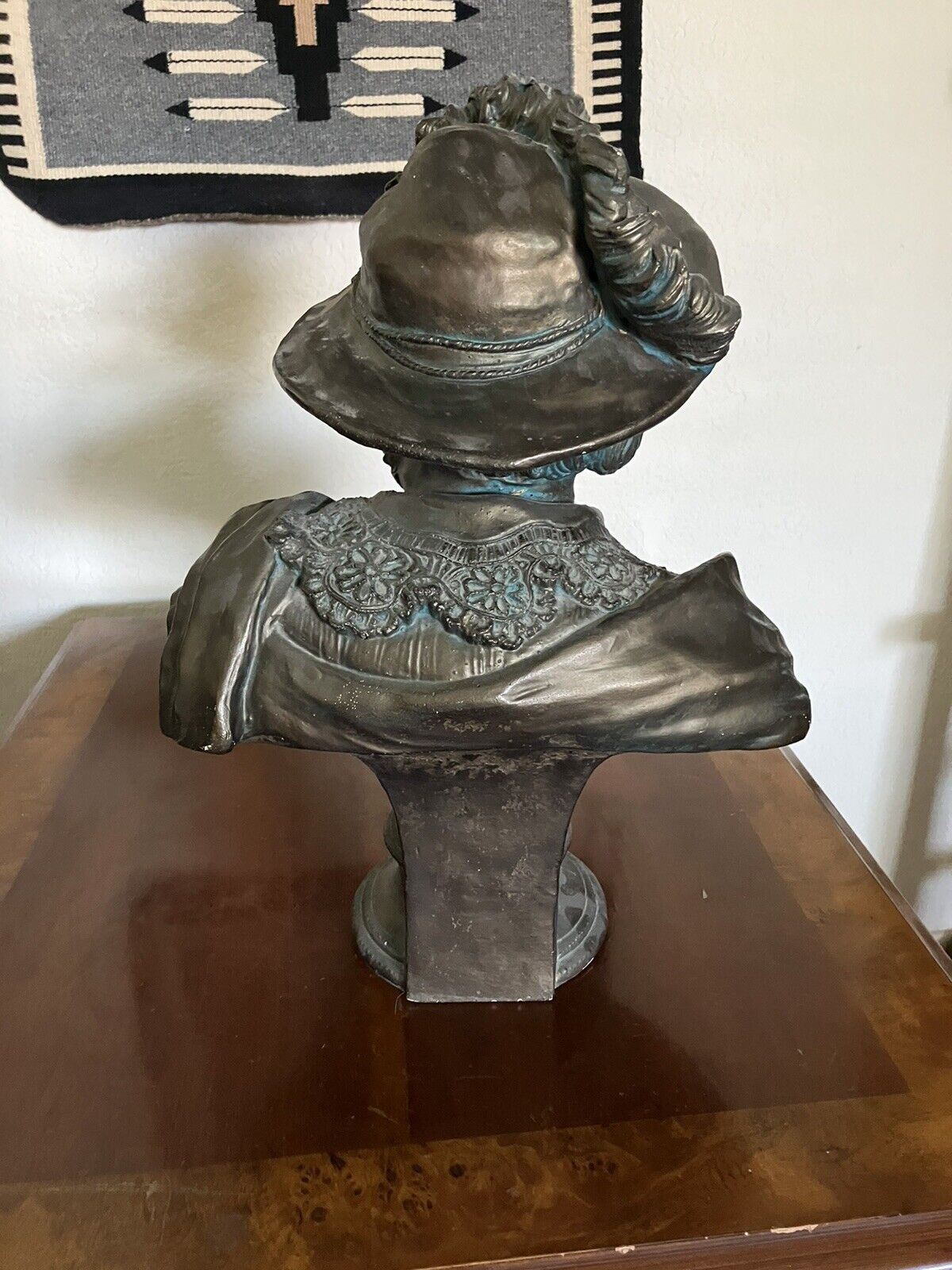 Italian Renaissance Explorer Bust Vintage Bronze Ceramic Sculpture
