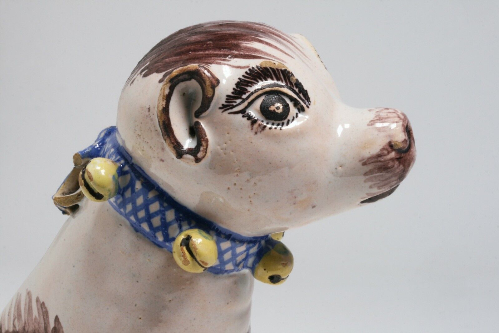 18th Century Brussel's Faience Pottery Dog Figure