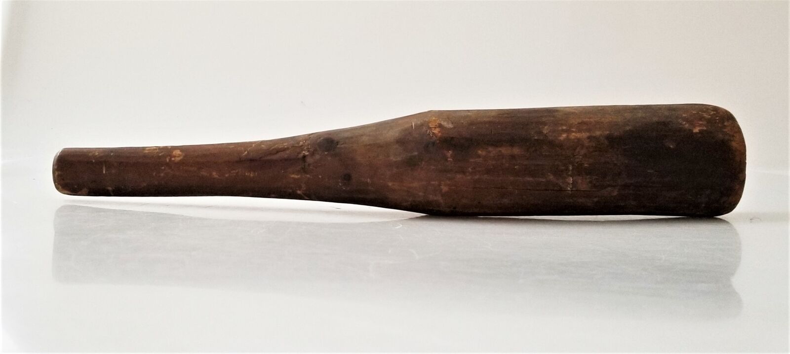 1700s Hand Carved Wood Masher 21.5" Tall