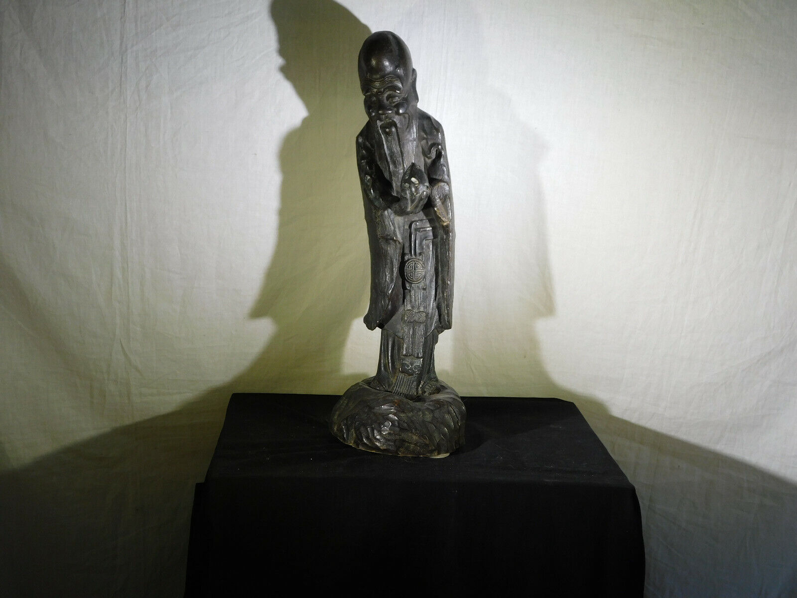 Antique Chinese Qing Dynasty Bronze Immortal Statue - c1700's