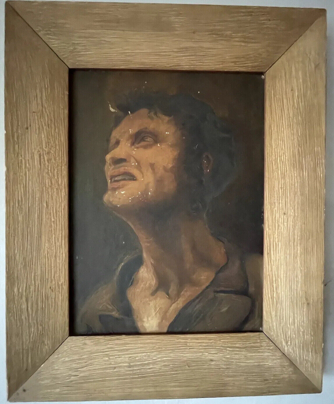 Impressionist Oil Painting of Angry Man, 1900s
