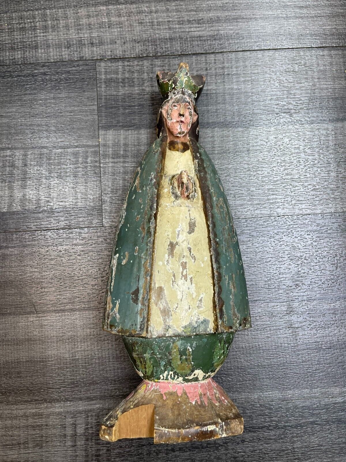 Antique 17th Century Spanish Colonial Virgin Mary Statue