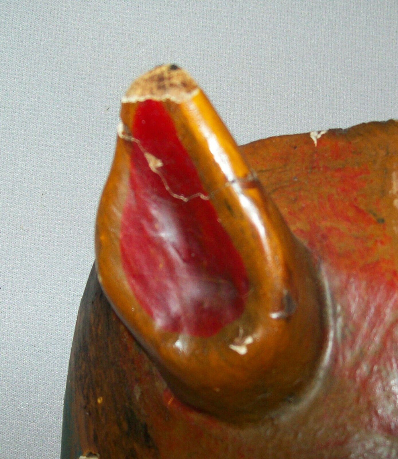 19th Century Folk Art Hand Carved Fox Head Mask