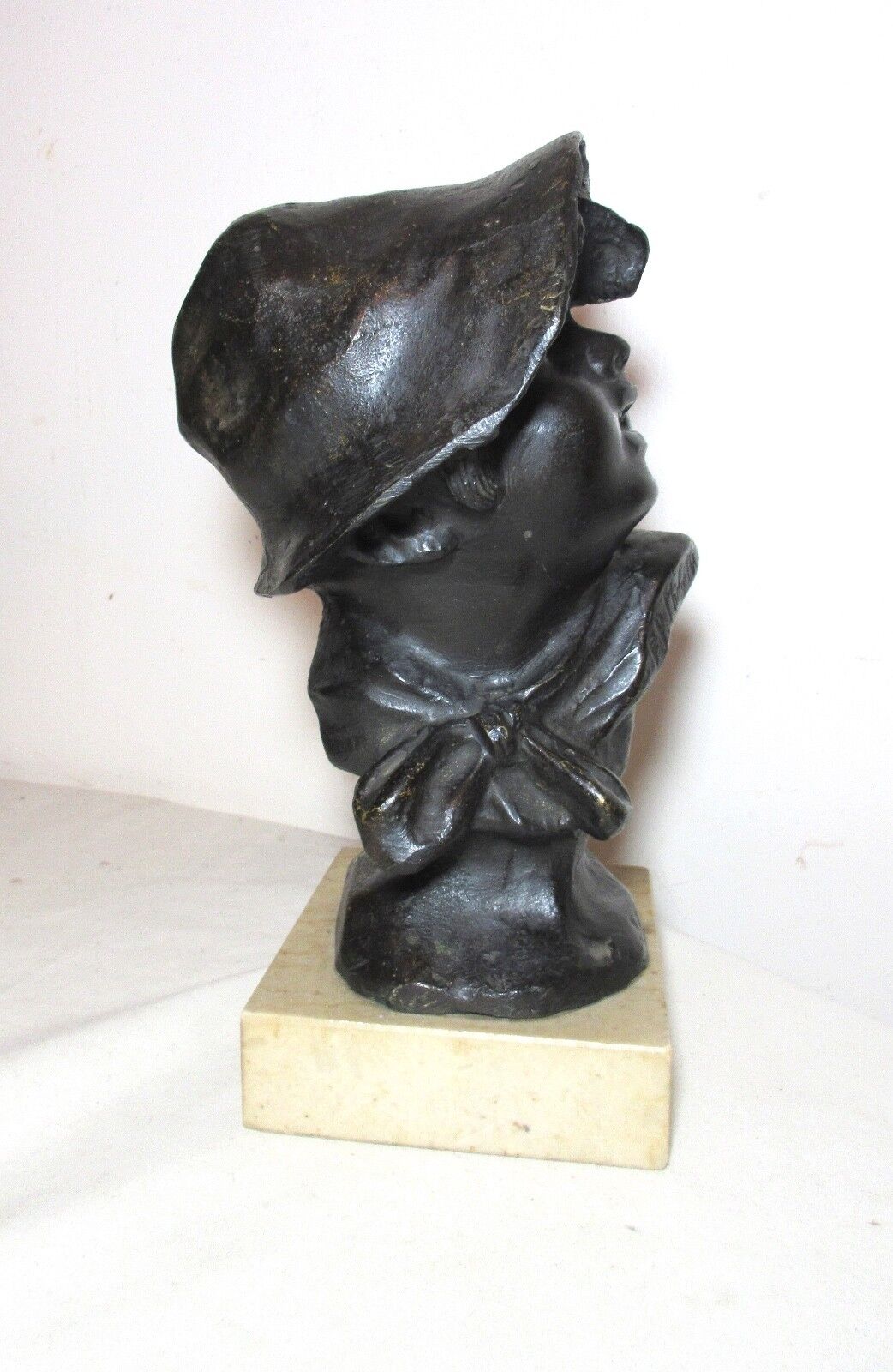 1800s Francesco Paolo Michetti bronze child bust statue