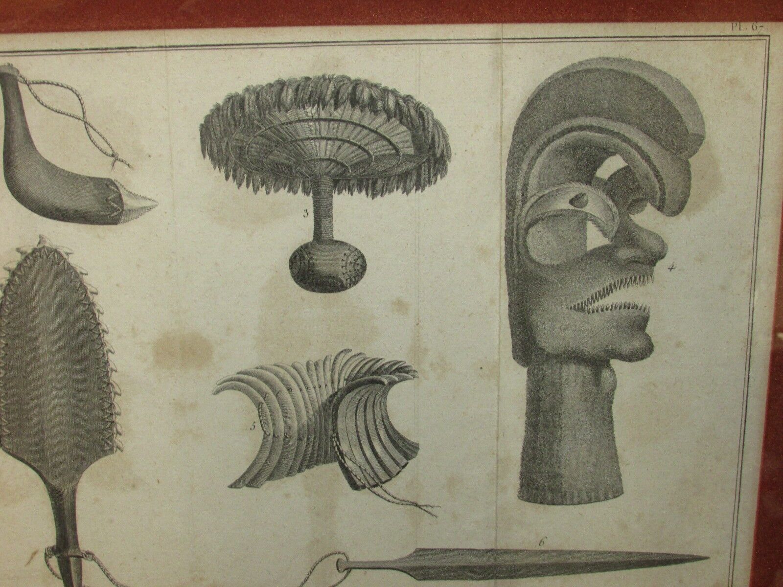 Hawaiian Print 1700's Captain Cook Weapon Sculpture