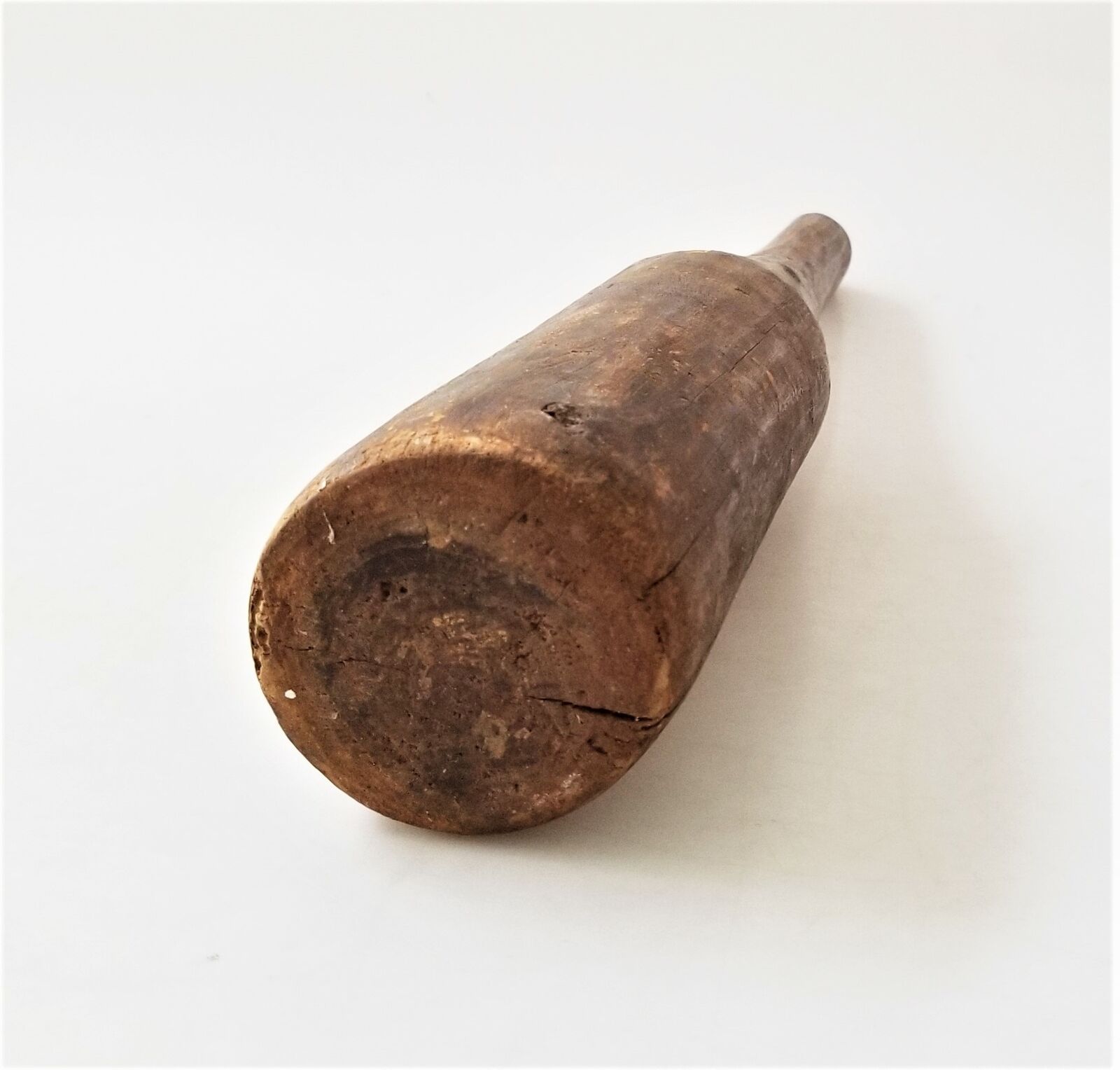 1700s Hand Carved Wood Masher 21.5" Tall