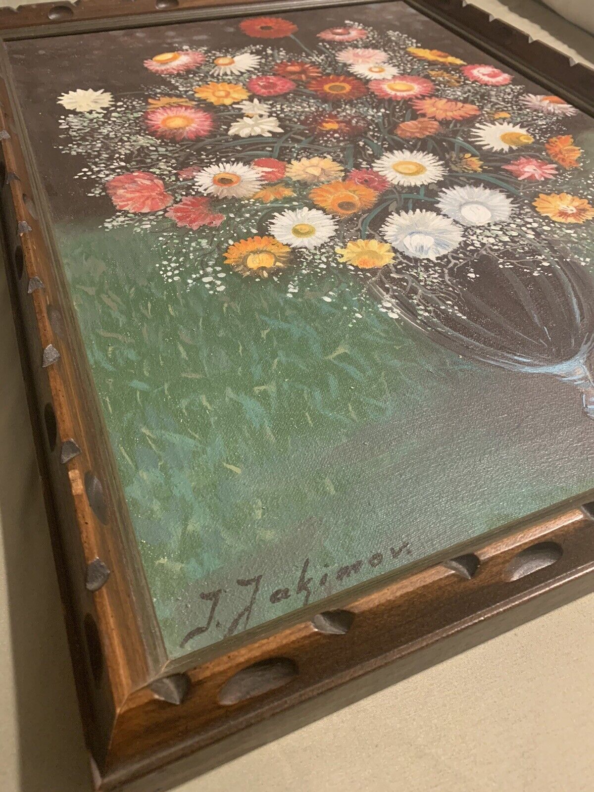 Igor Von Jakimov 1900s Floral Arrangement Framed Oil