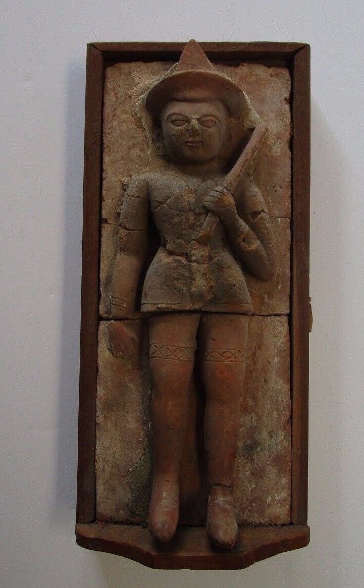 Ancient Asian Terracotta Temple Iconic Sculpture