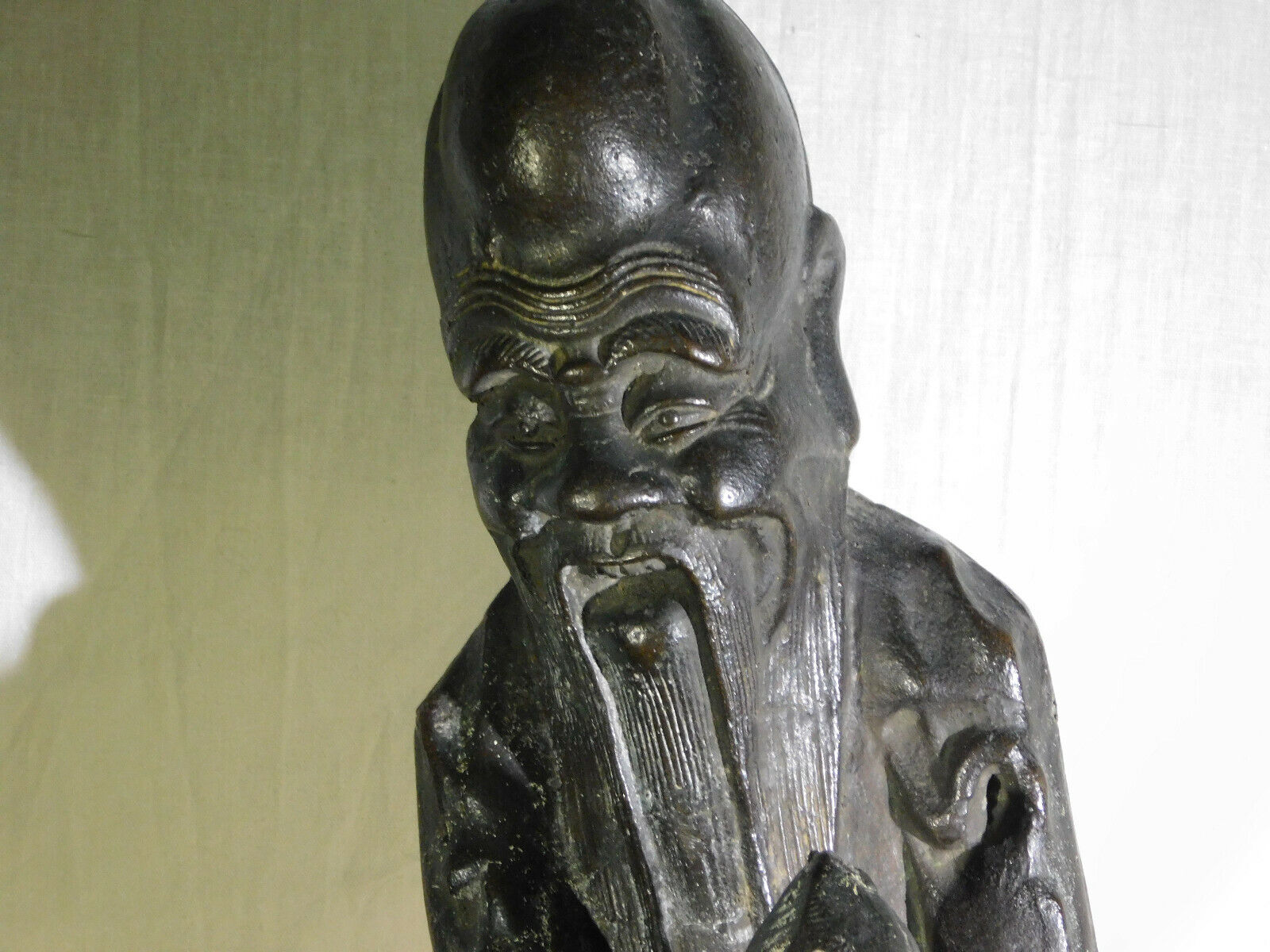 Antique Chinese Qing Dynasty Bronze Immortal Statue - c1700's