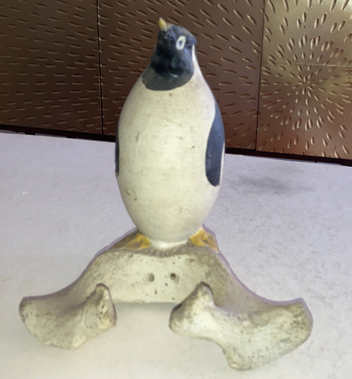 1800s Inuit Eskimo Polychrome Penguin Carving Sculpture