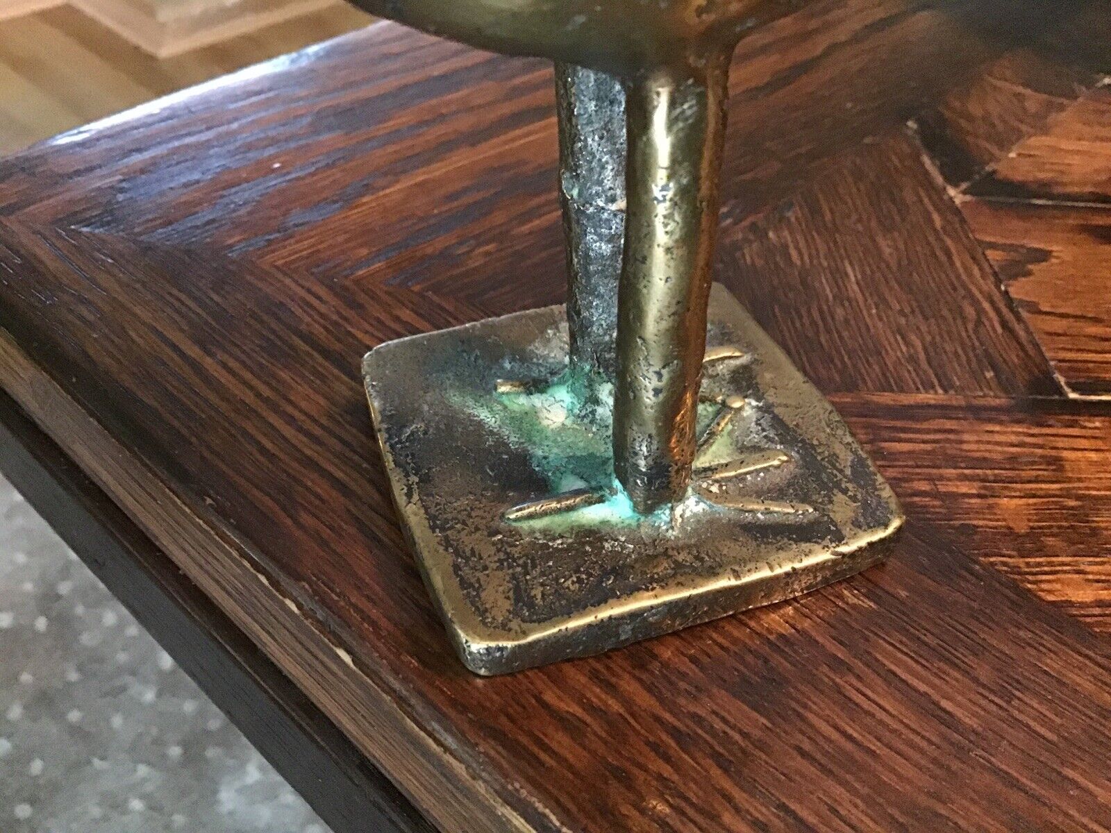 1700's Persian Caste Bronze BIRD Sculpture Ottoman Art