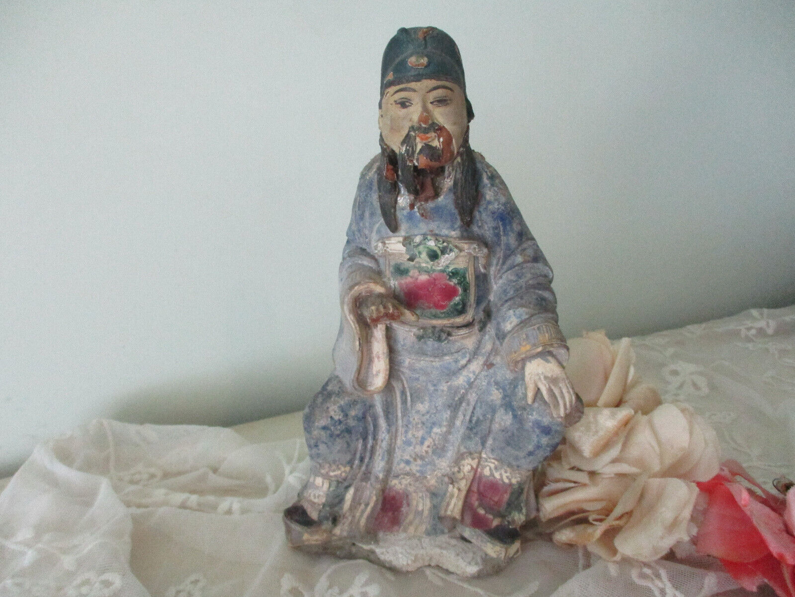 18th Century Chinese Pottery Roof Tile Figure Sculpture