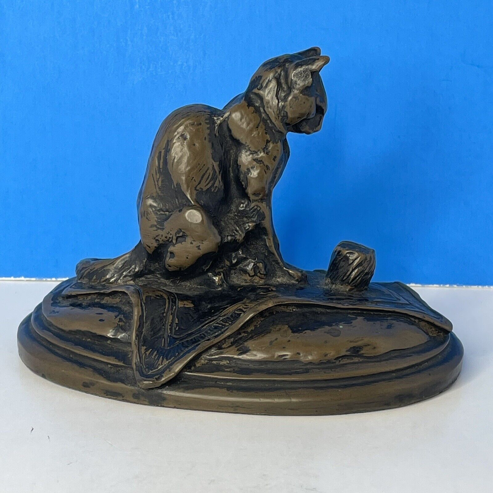 Emmanuel Fremiet Mother Cat Bronze Statue - 19th Century