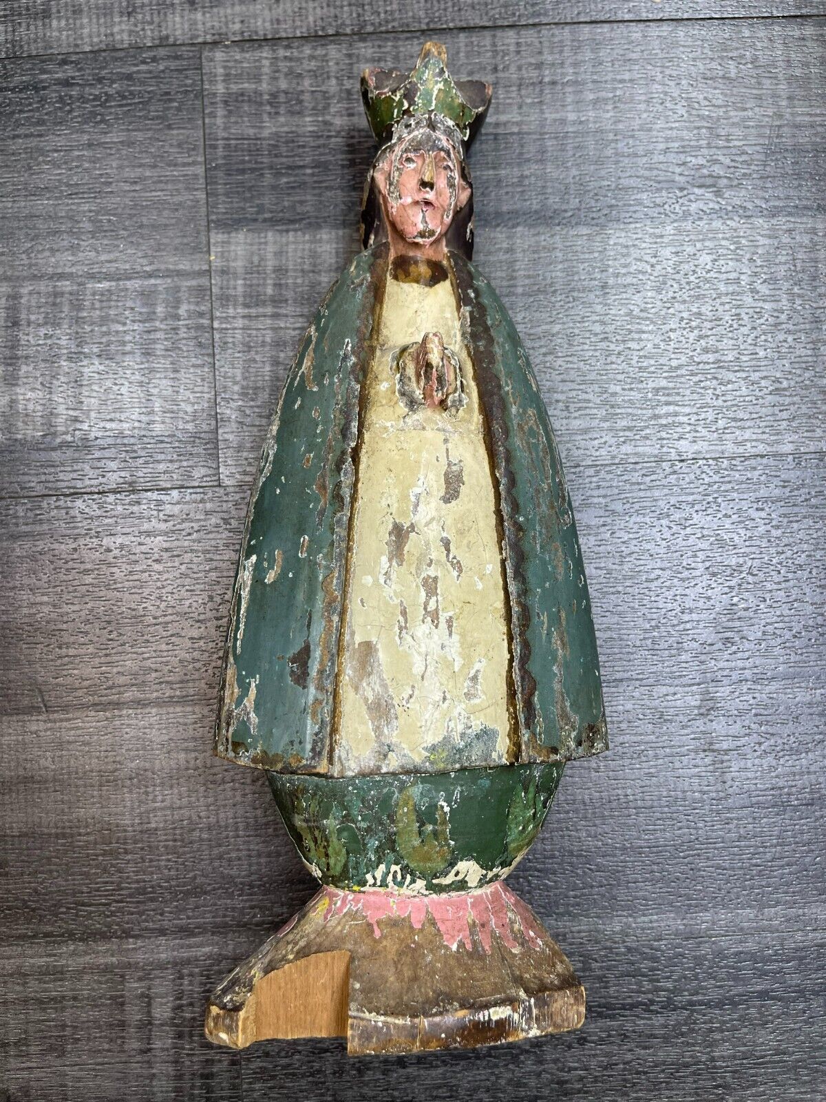 Antique 17th Century Spanish Colonial Virgin Mary Statue