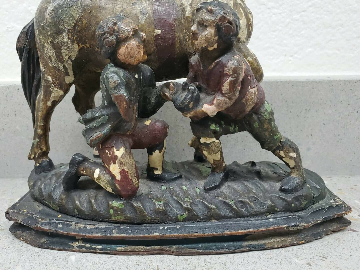 Antique 18th Century Folk Art Horse Shoeing Sculpture