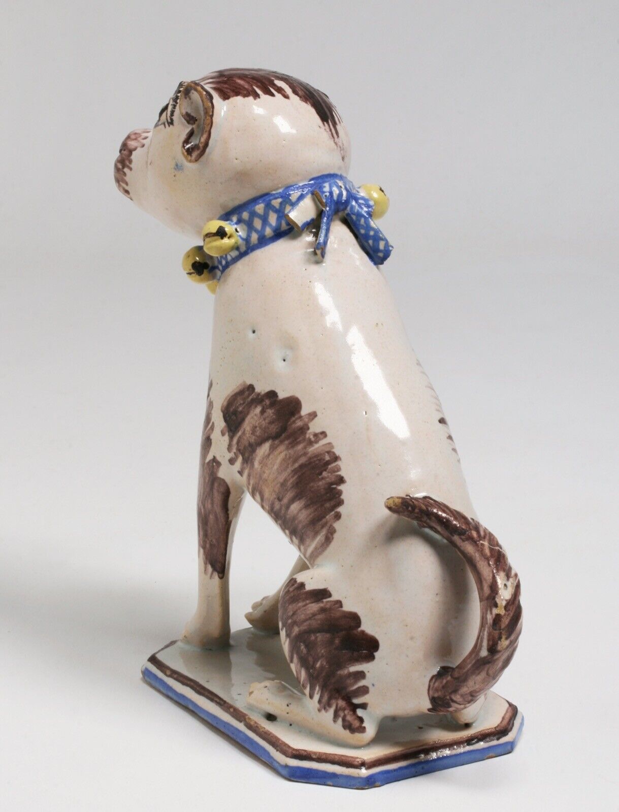 18th Century Brussel's Faience Pottery Dog Figure