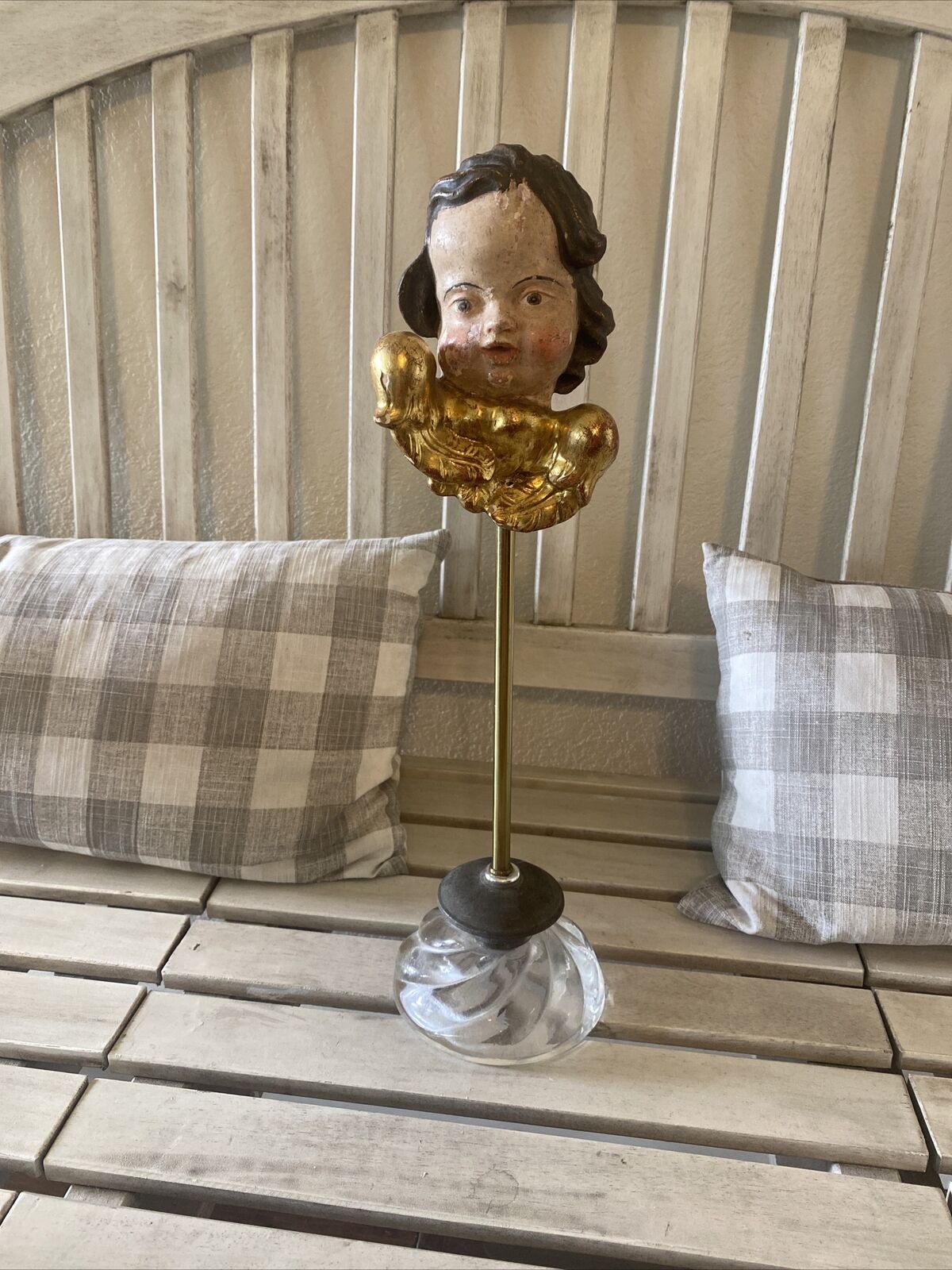 Baroque Victorian Cherub Angel Head Sculpture