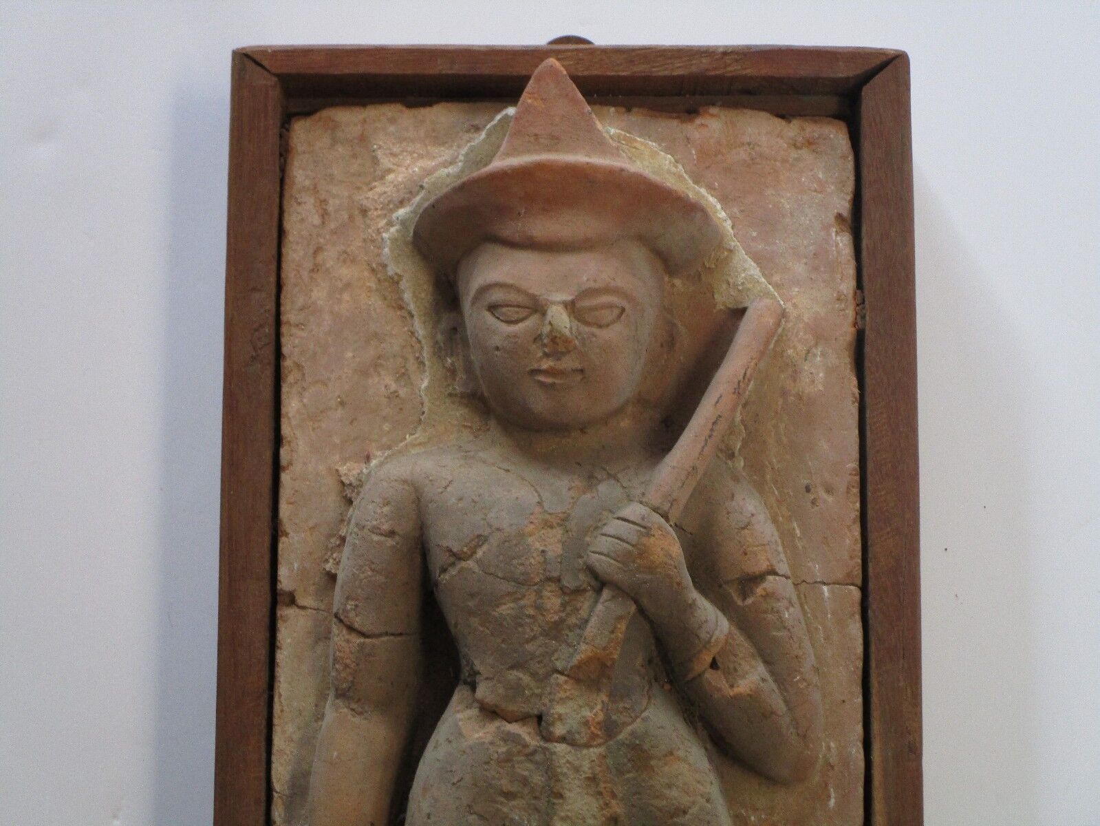 Ancient Asian Terracotta Temple Iconic Sculpture