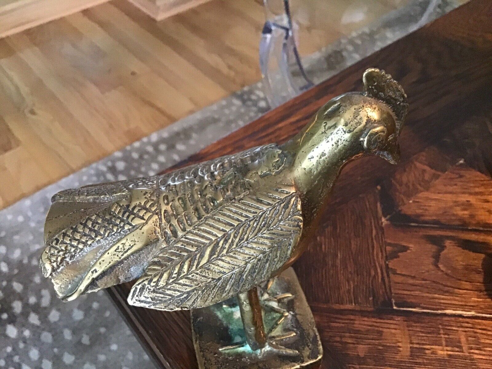 1700's Persian Caste Bronze BIRD Sculpture Ottoman Art