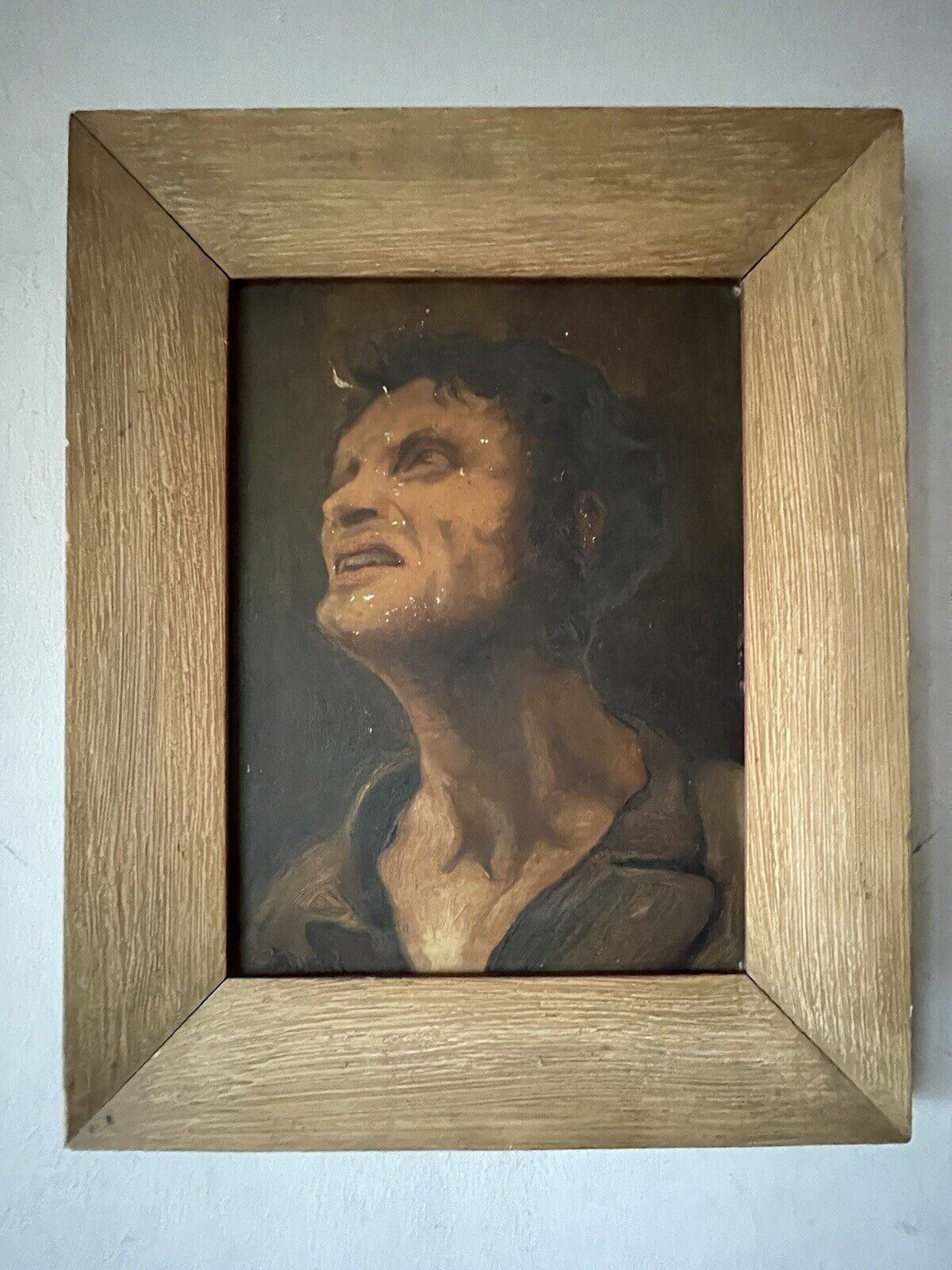 Impressionist Oil Painting of Angry Man, 1900s