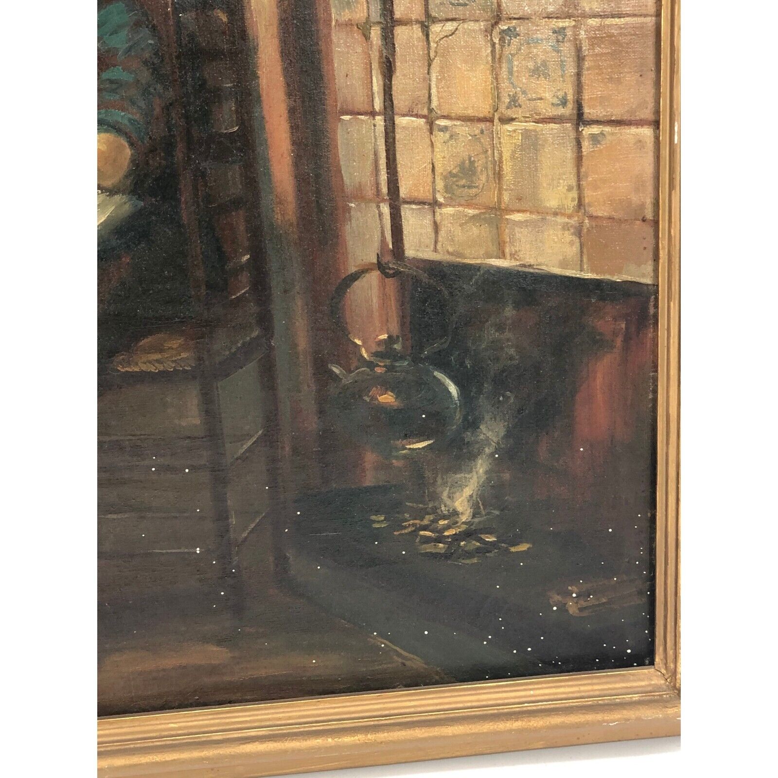 1900's American Dutch Colonial Oil on Canvas Painting