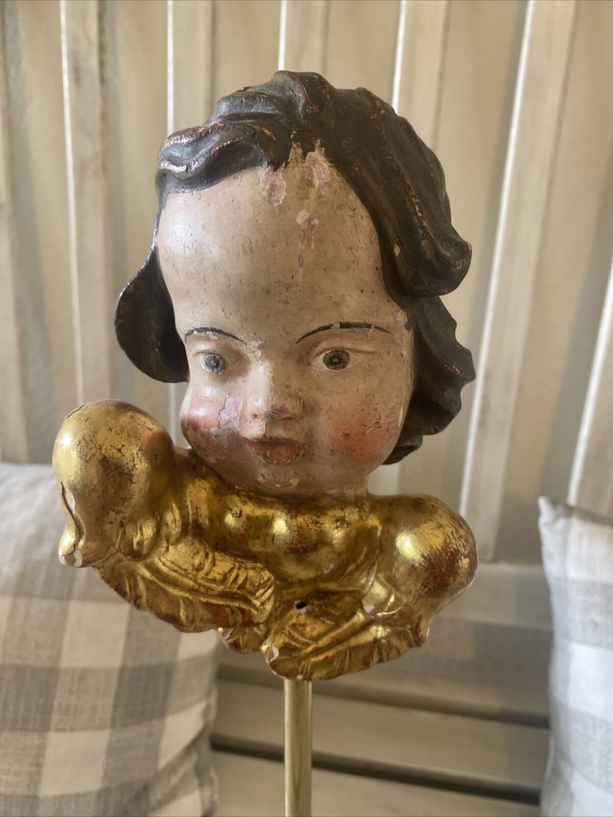 Baroque Victorian Cherub Angel Head Sculpture