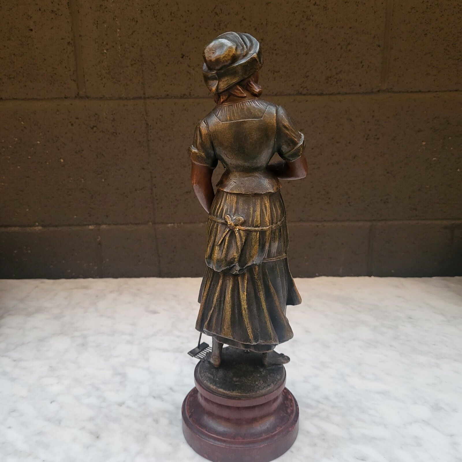 Vintage French Sculpture on 13.5" Wood Base