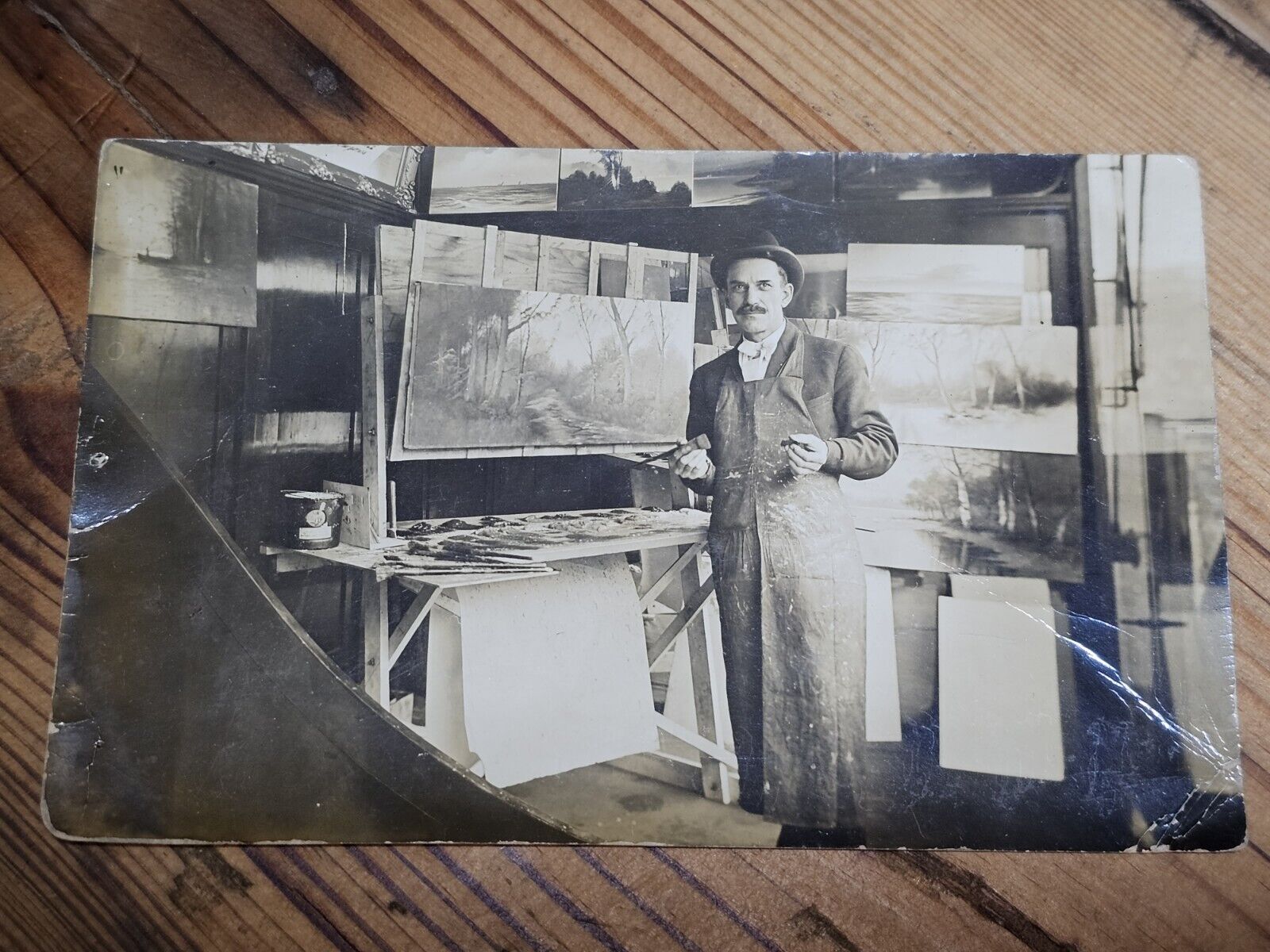 Early 1900's RPPC Photo Indiana Artist Paintings