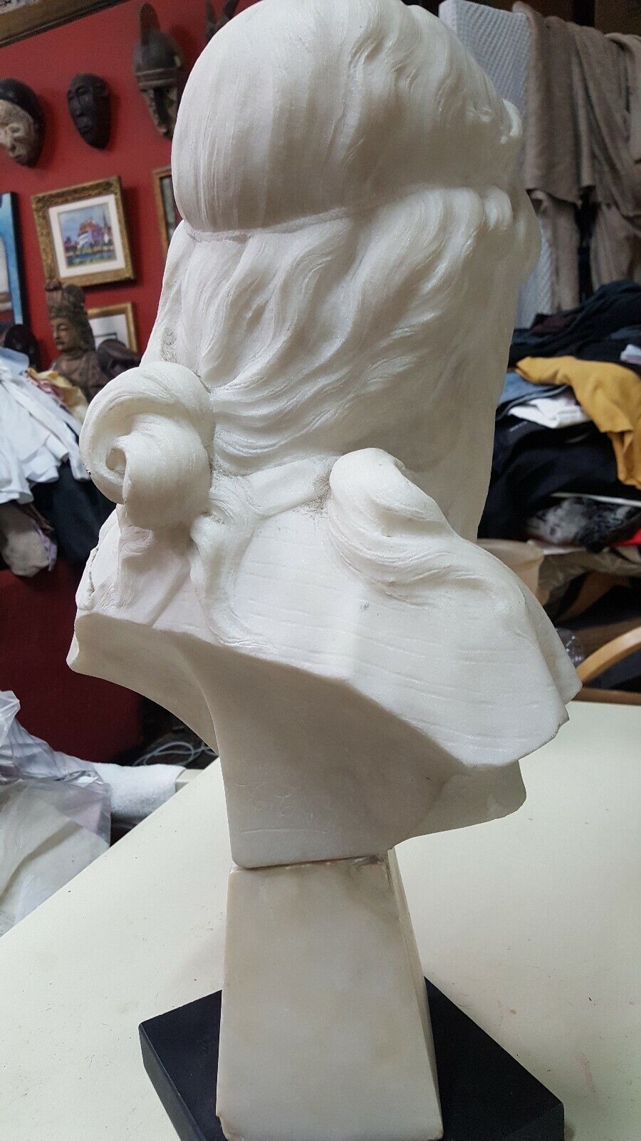 Italian Marble Bust: 19th Century, Life Size Virgin Mary
