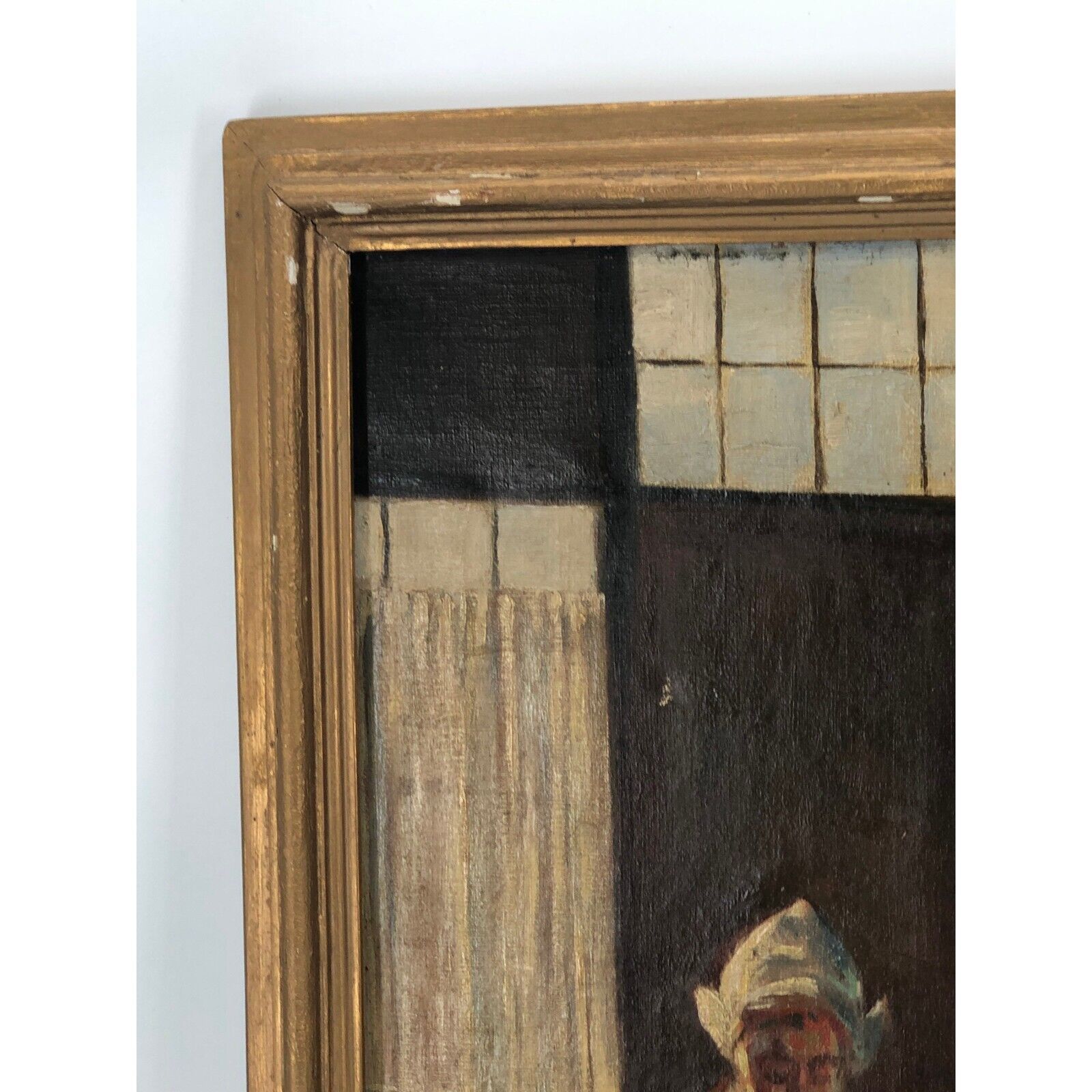 1900's American Dutch Colonial Oil on Canvas Painting