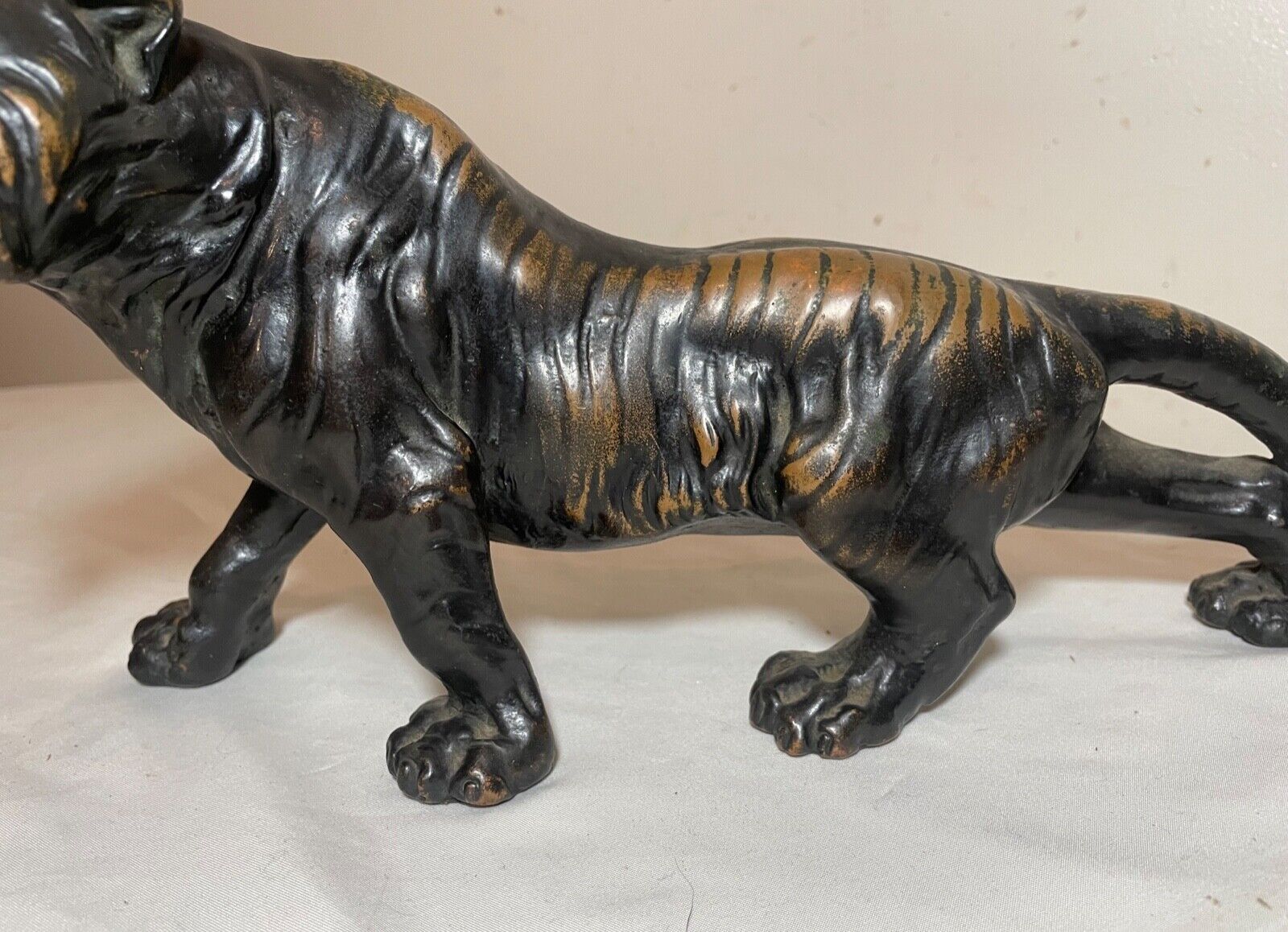1800's Bronze Clad Tiger Lion Statue Sculpture/Typography