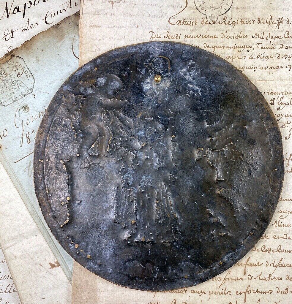 French Neoclassical Bronze Roundel Plaque, CLODION Art Sculpture
