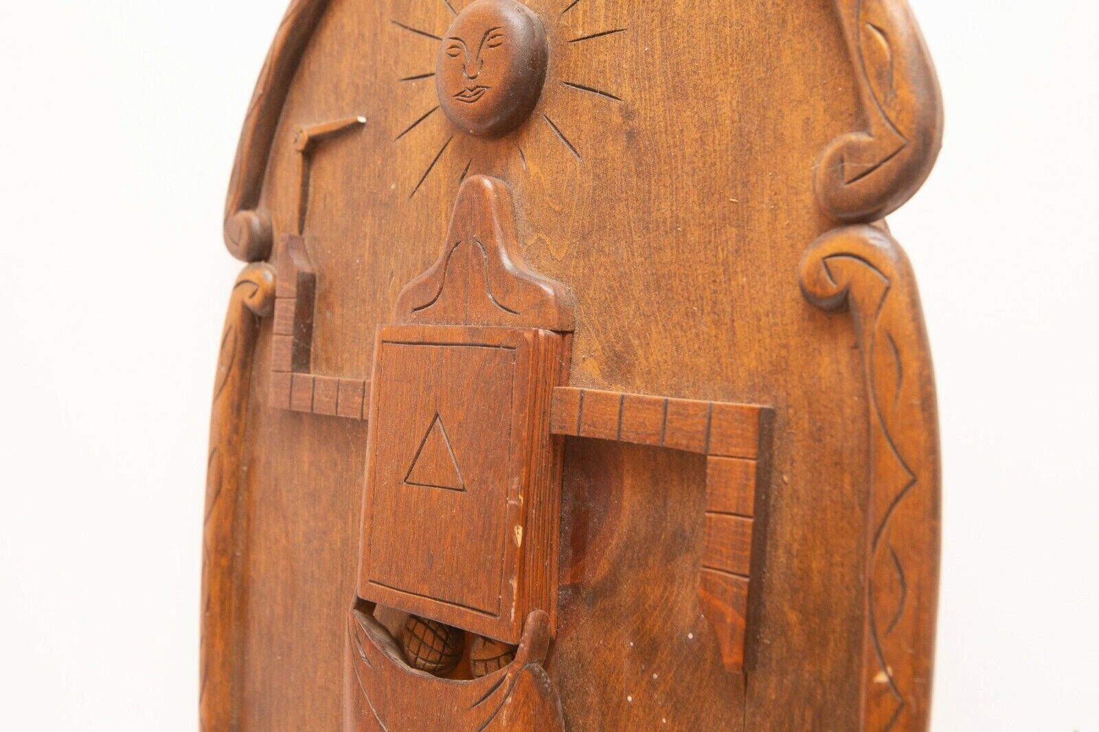 Vintage American Folk Art Masonic Relief Wood Sculpture