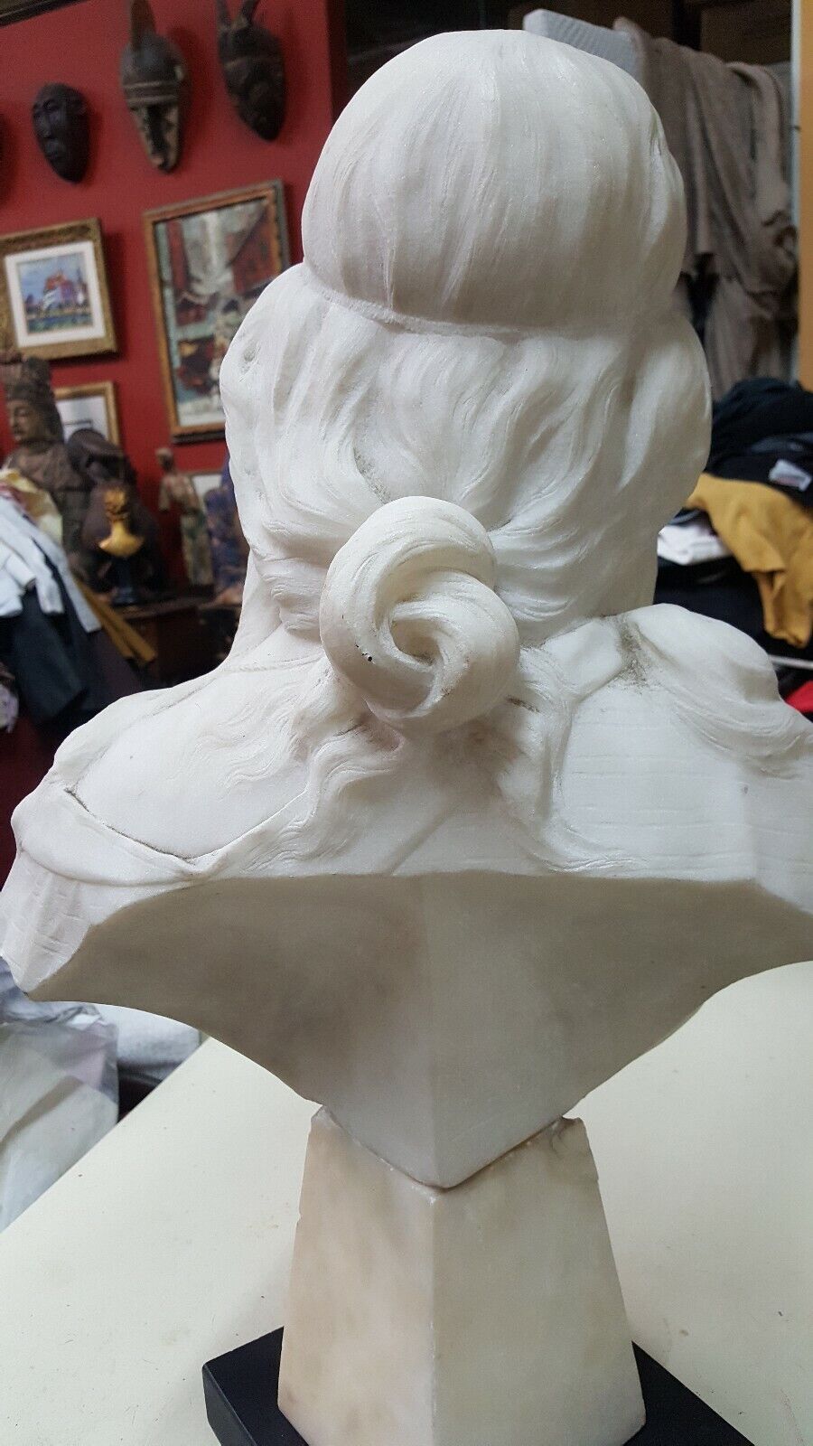 Italian Marble Bust: 19th Century, Life Size Virgin Mary