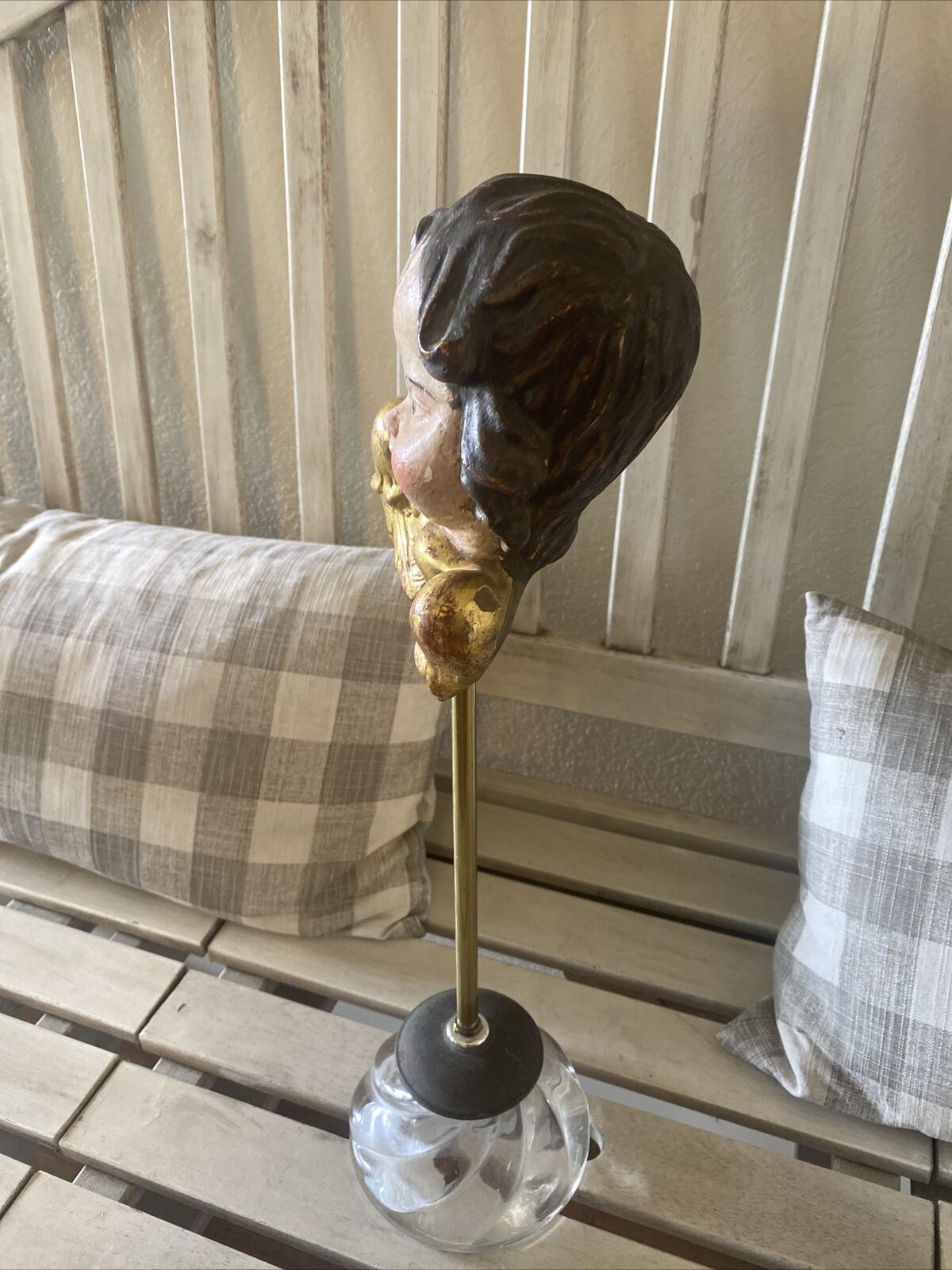 Baroque Victorian Cherub Angel Head Sculpture
