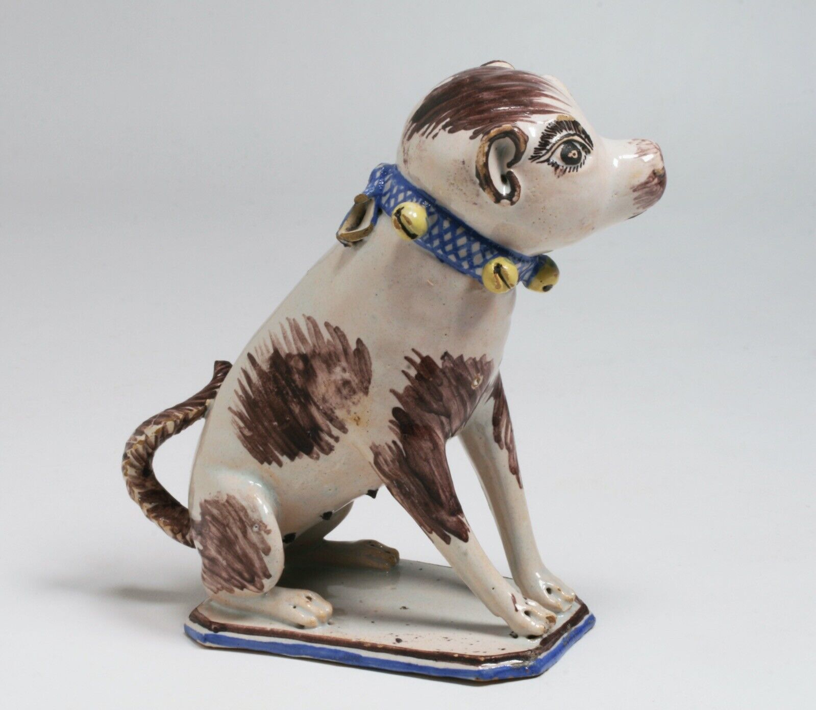 18th Century Brussel's Faience Pottery Dog Figure