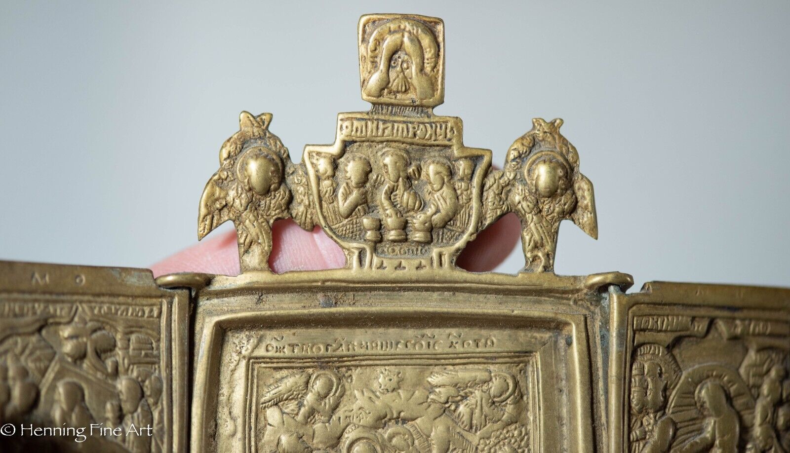 Rare Antique 1600’s-1700’s Triptych Bronze Icon Christ Life