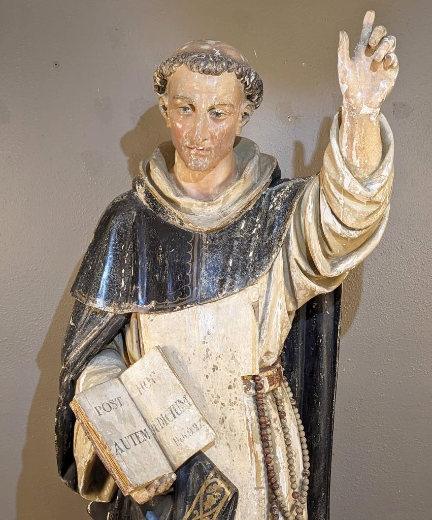 6 ft Antique Religious Wood Statue Sculpture St. ThomasAquinas