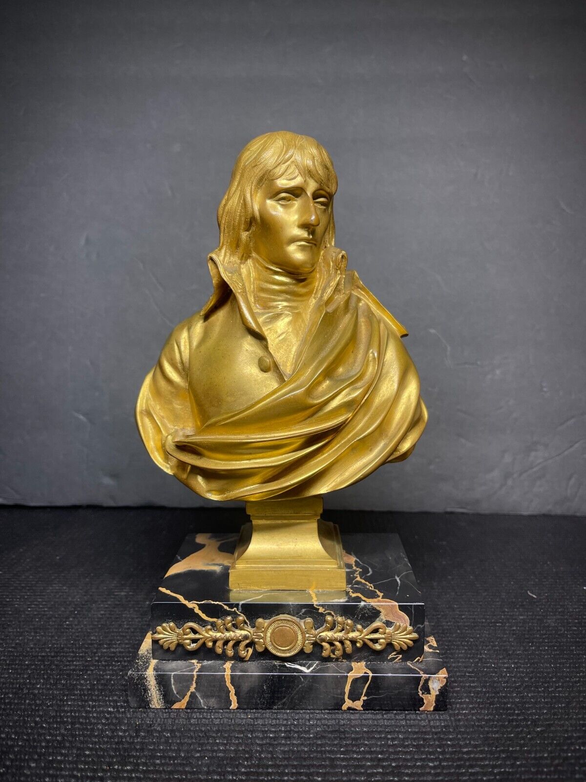 French Gilded Bronze Bust Young Napoleon by Charles Corbet