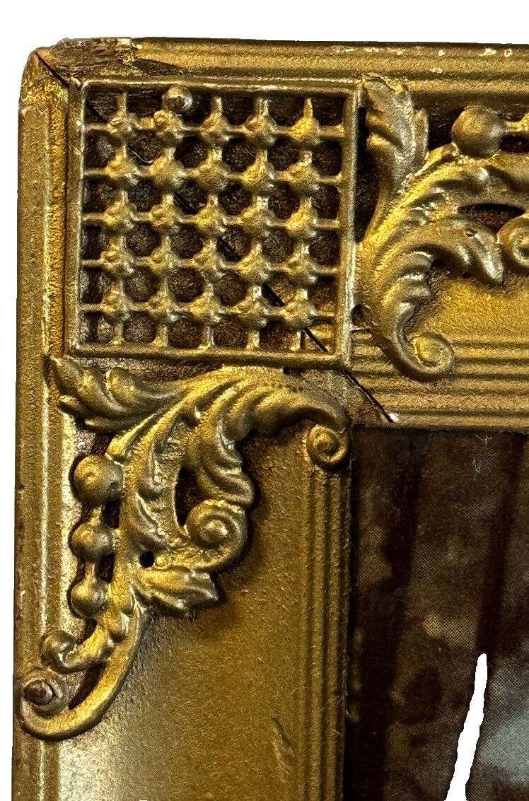 Victorian Children Print on Glass in Gold Frame