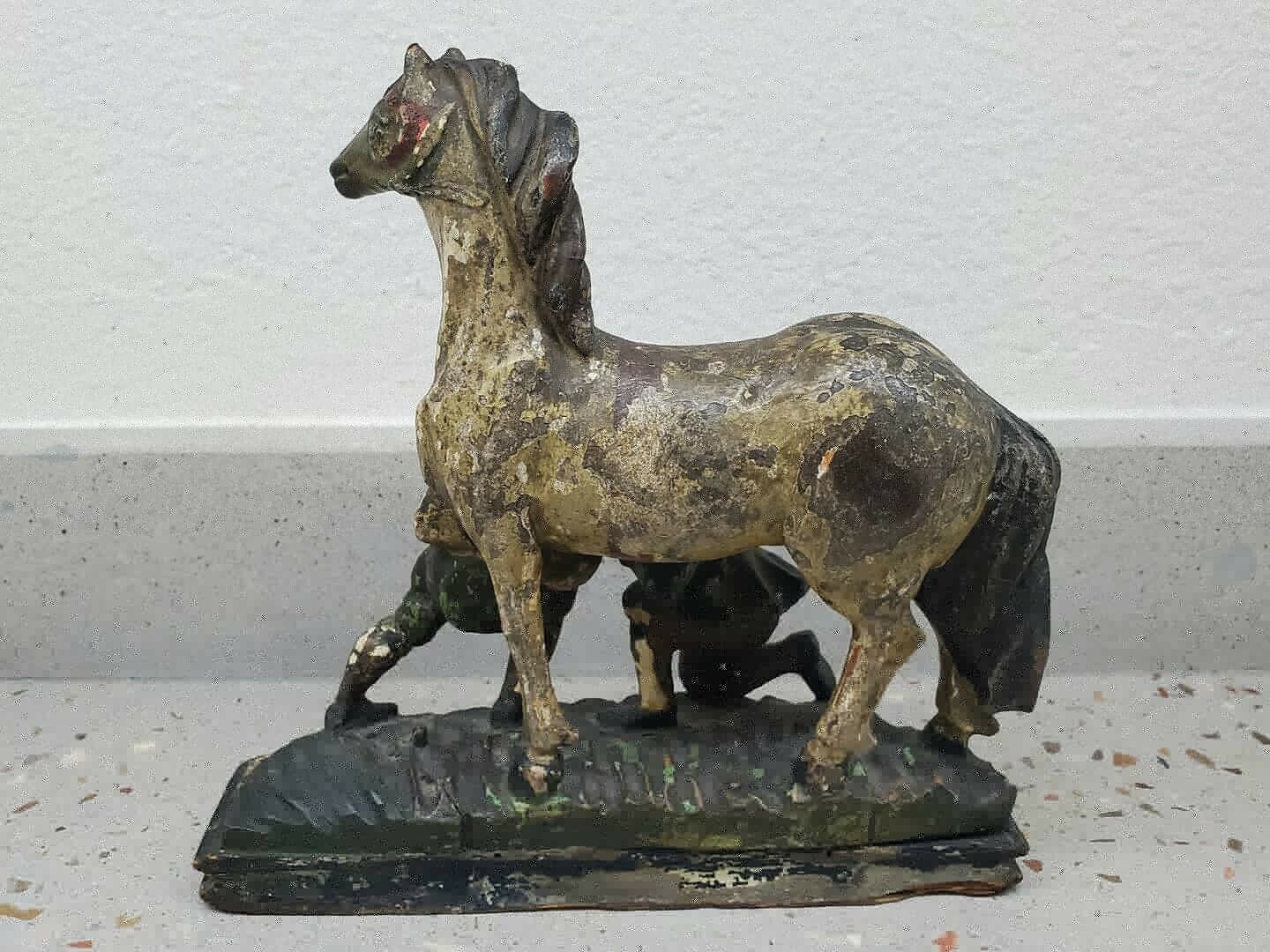 Antique 18th Century Folk Art Horse Shoeing Sculpture