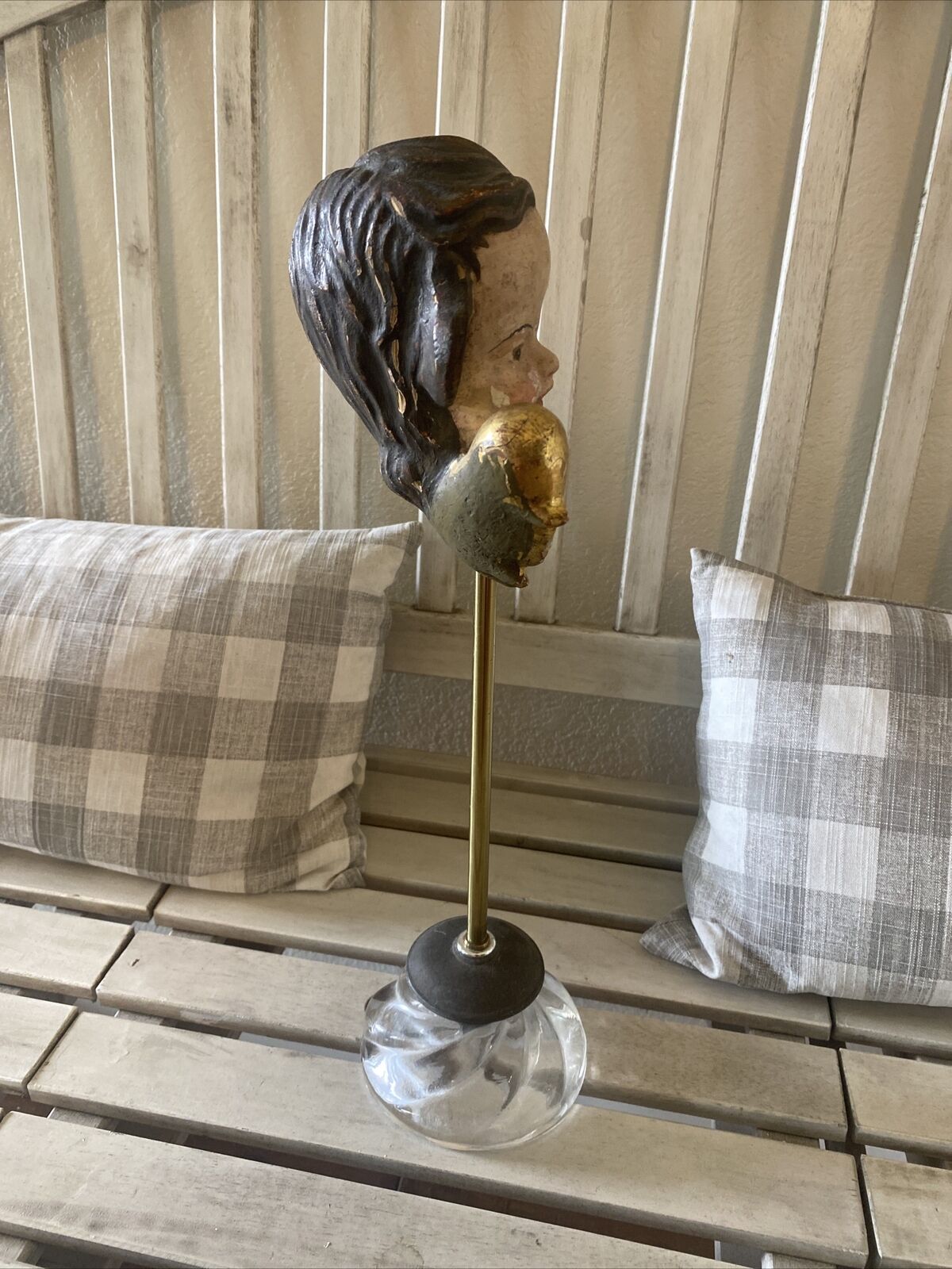 Baroque Victorian Cherub Angel Head Sculpture