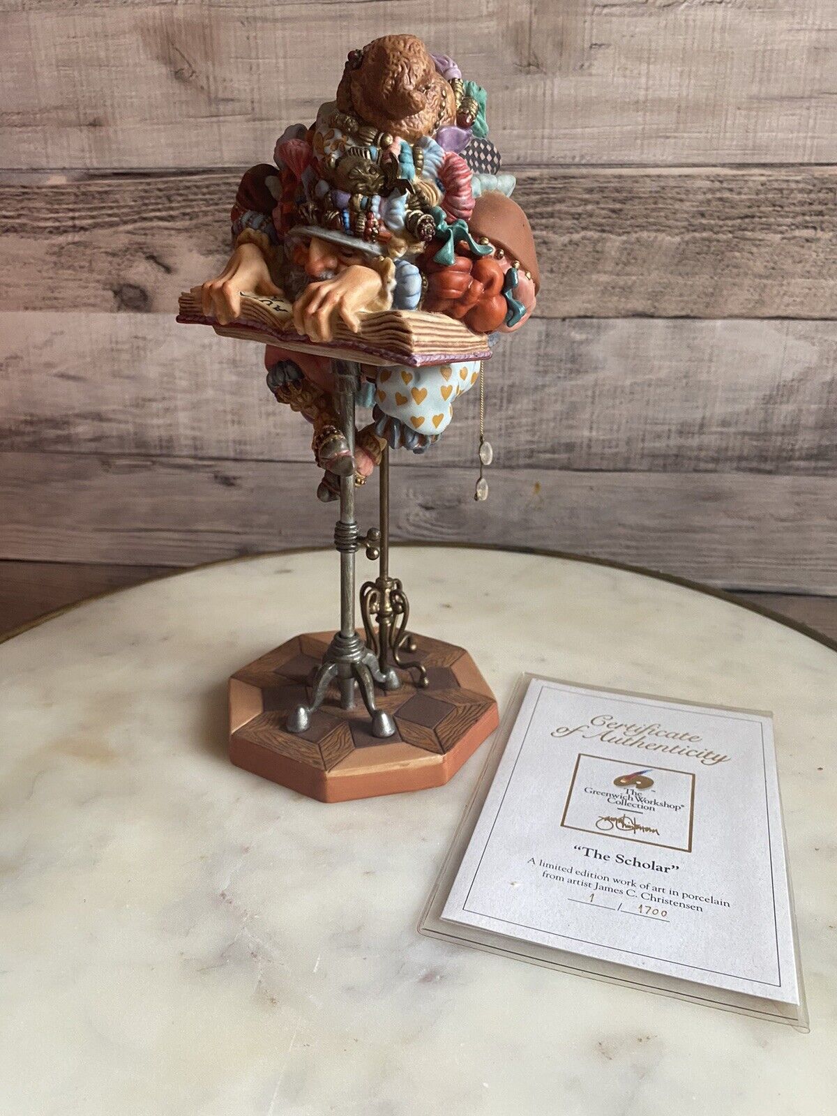 James Christensen Scholar Porcelain Sculpture - COA Numbered