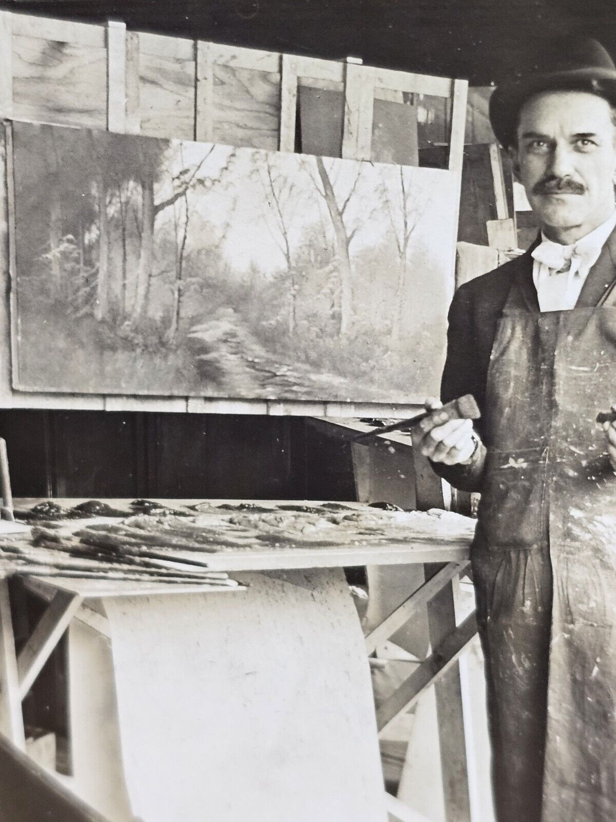 Early 1900's RPPC Photo Indiana Artist Paintings