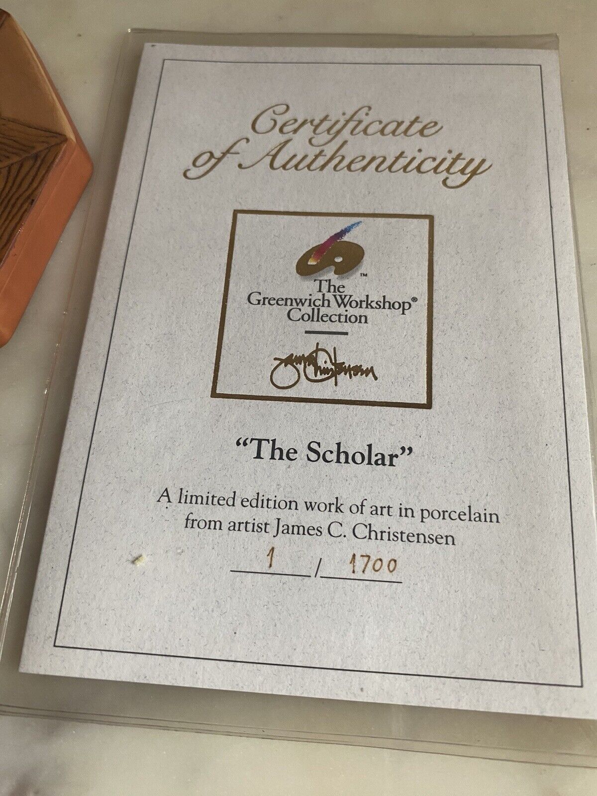 James Christensen Scholar Porcelain Sculpture - COA Numbered